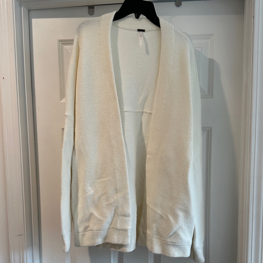 Women's Free People Cream Open-Front Sweater
